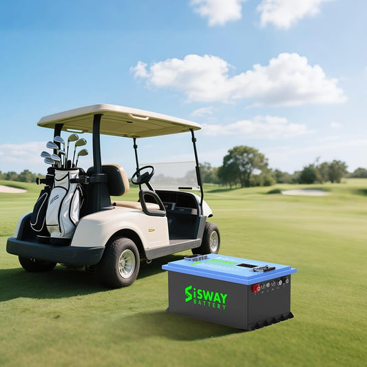 48V 105AH 5376Wh LifePo4 Golf Cart li-ion battery, 51.2 volt Metal case LFP Lithium iron phosphate battery with 20A charger, Built-in 200A BMS, 4000+ cycles for 10.24KW Power Golf cart,Forklift,RV,marine